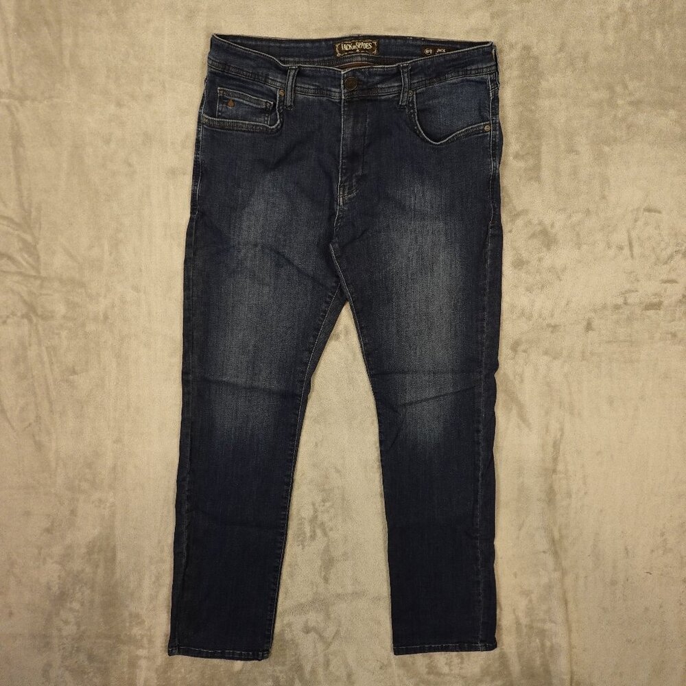 Jack of Spades Jack Straight Leg Jeans Men’s 36x34 Dark Wash Stretch Denim‎